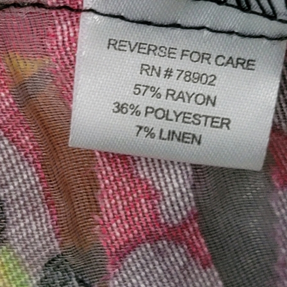 Erin London Sheer Button-Front Multicolor Print  Long-Sleeve Shirt Top. Size XL - Picture 7 of 9